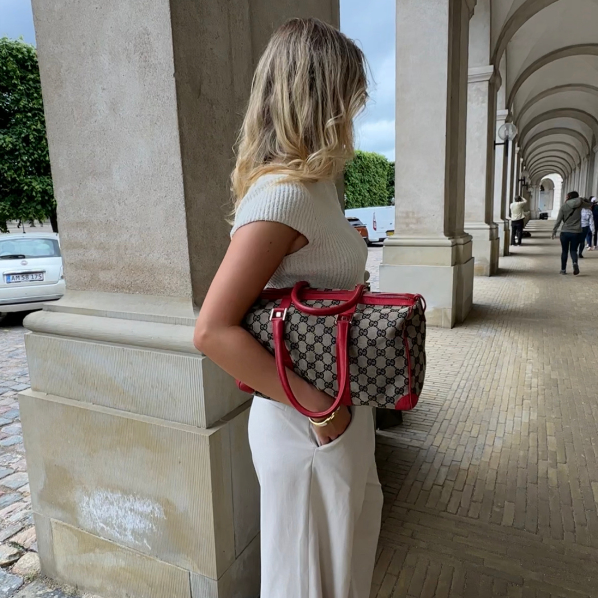 Gucci Abbey D-Ring Boston Green Canvas