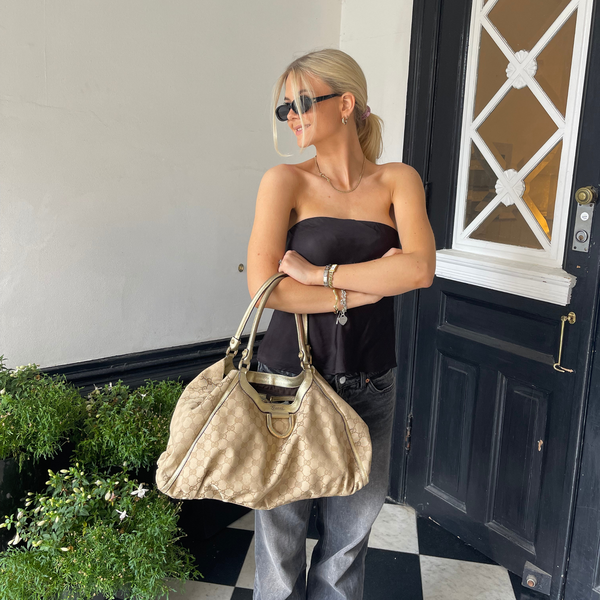 Gucci Abbey D-Ring Large Brown Leather