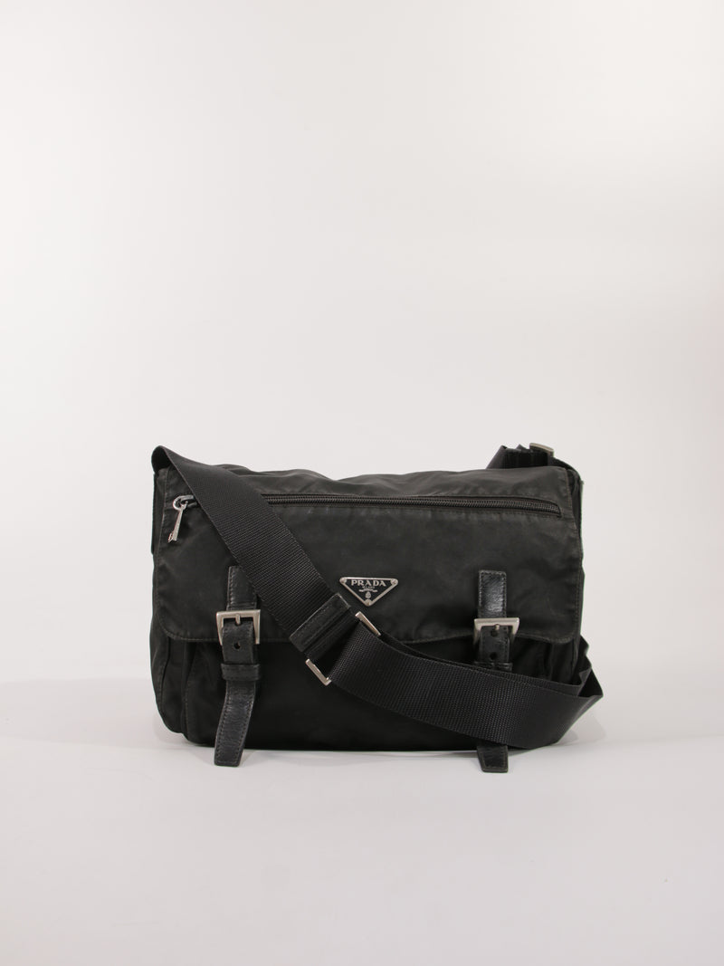 Prada - double buckle messenger