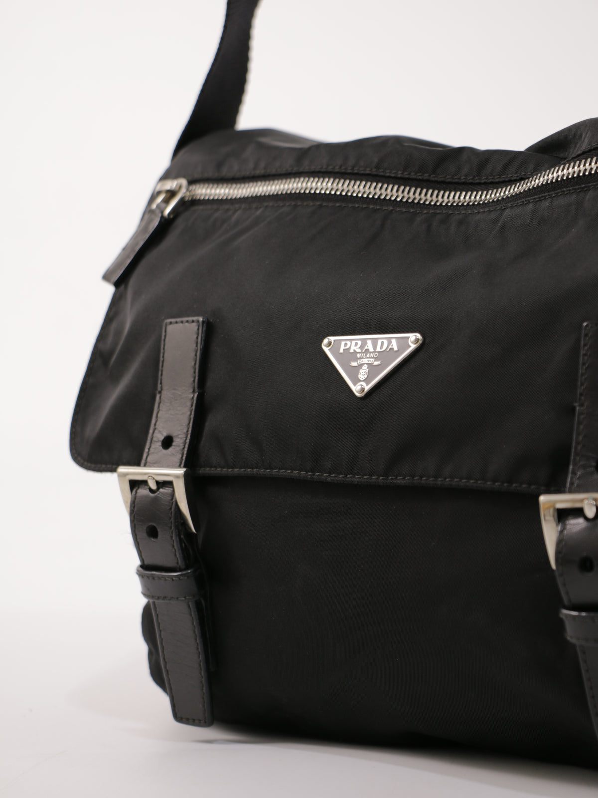 Prada Double Buckle Messenger