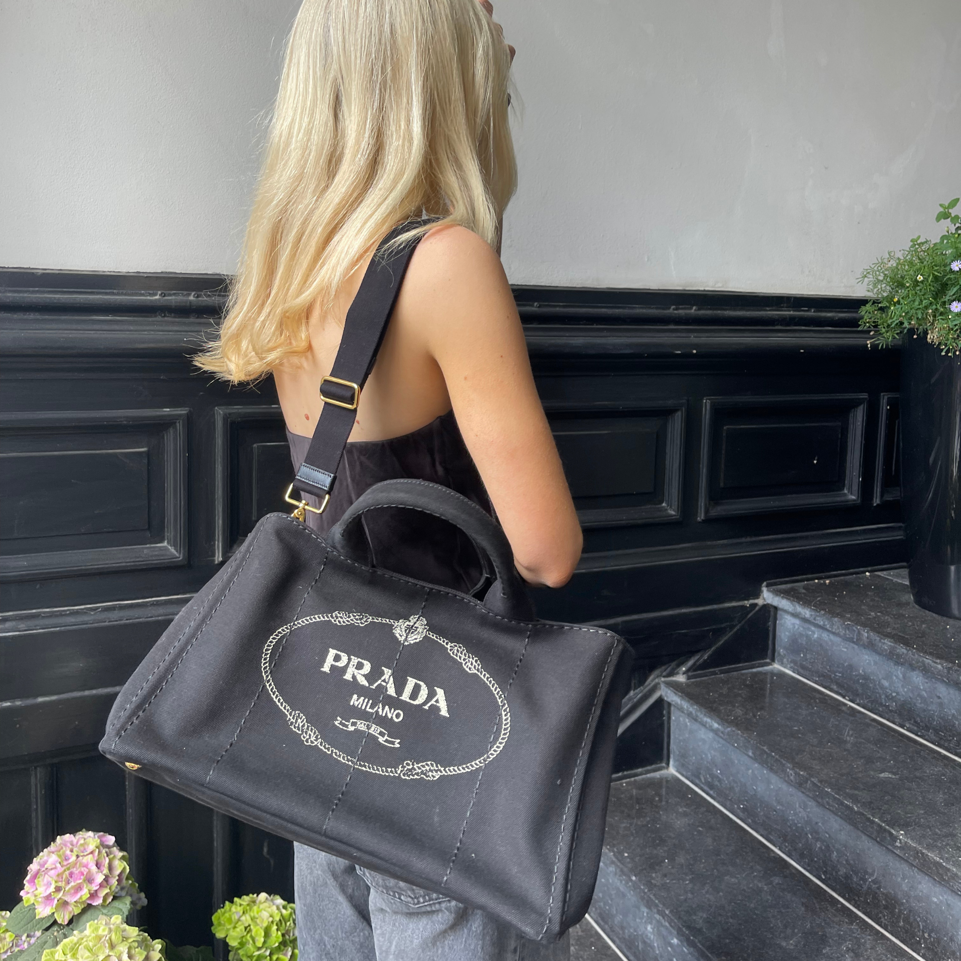 Prada Large Canapa Red Canvas
