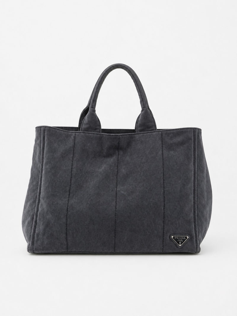 Prada Large Canapa Grey Canvas