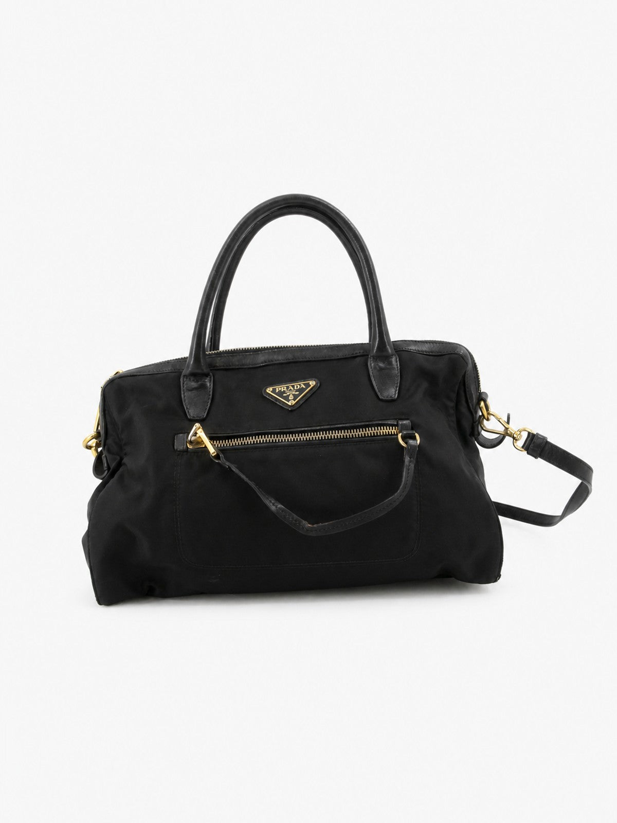 Prada Hand Bag Black Soft nylon
