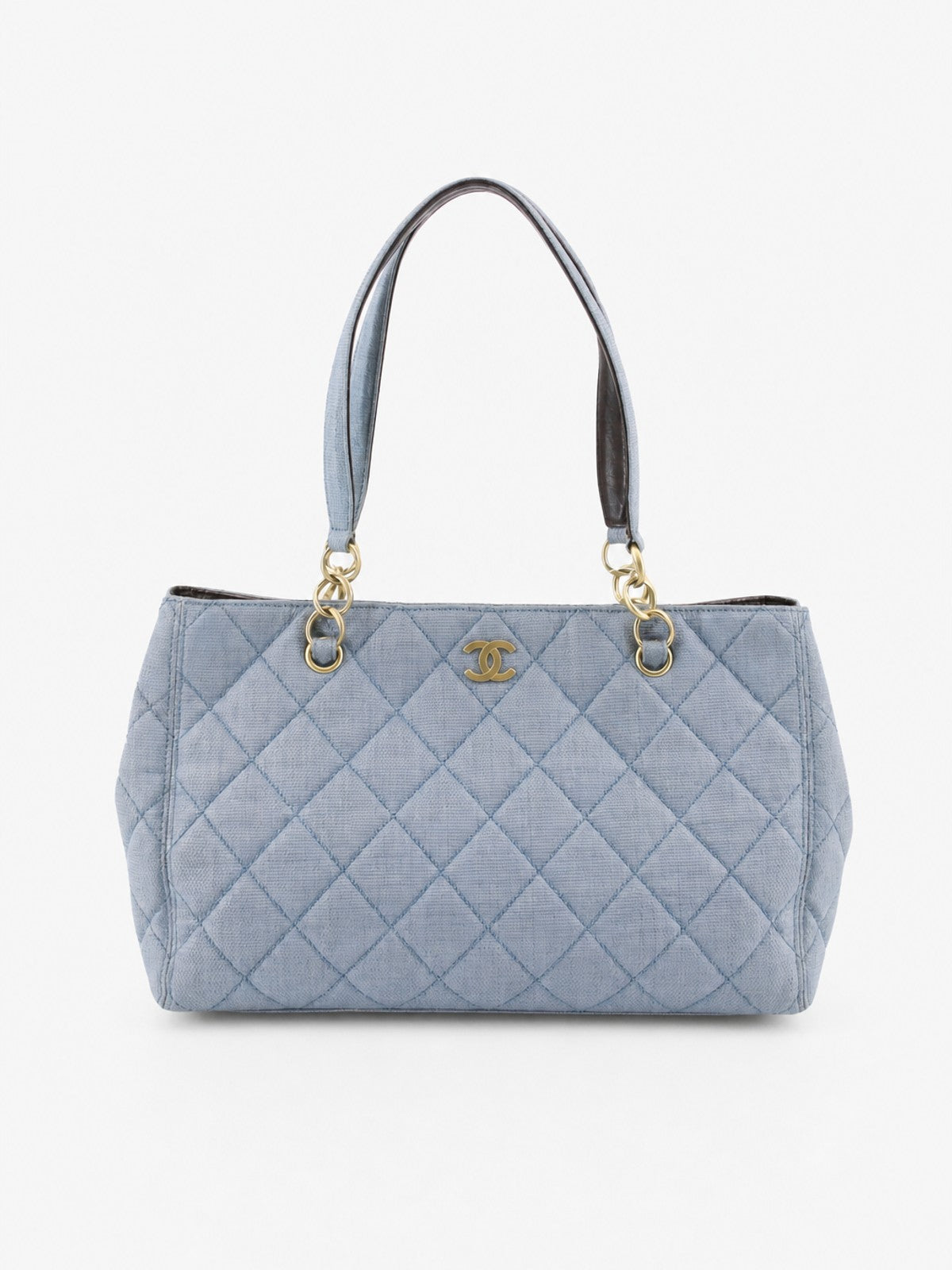 Chanel Shoulder Bag Blue Fabric