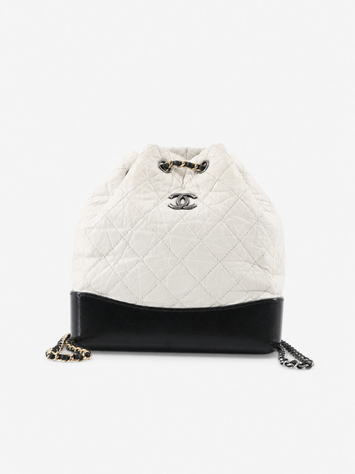 Chanel Medium Gabrielle Backpack White Leather