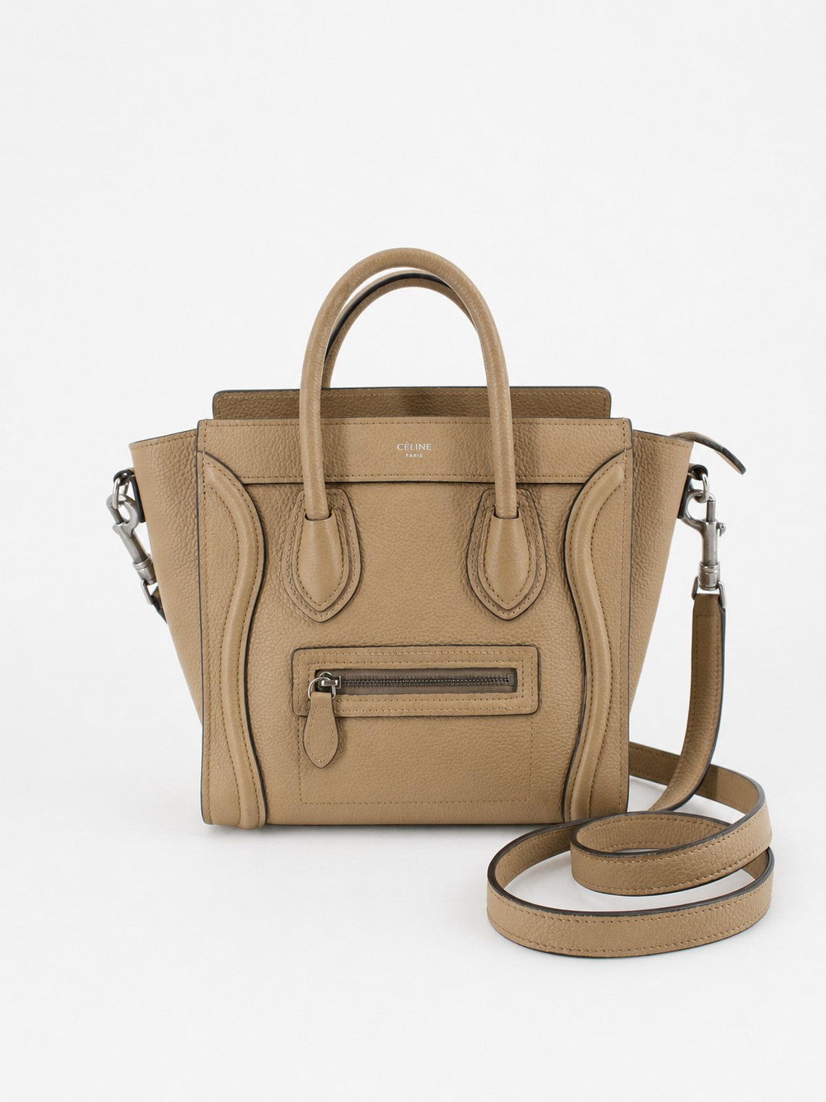 Celine Mini Luggage Beige Leather