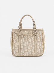 Christian Dior Hand Bag Beige Canvas