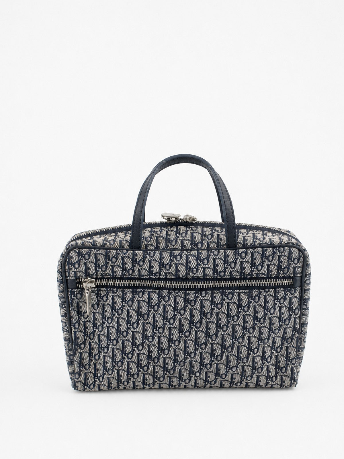 Christian Dior Hand Bag Blue Canvas