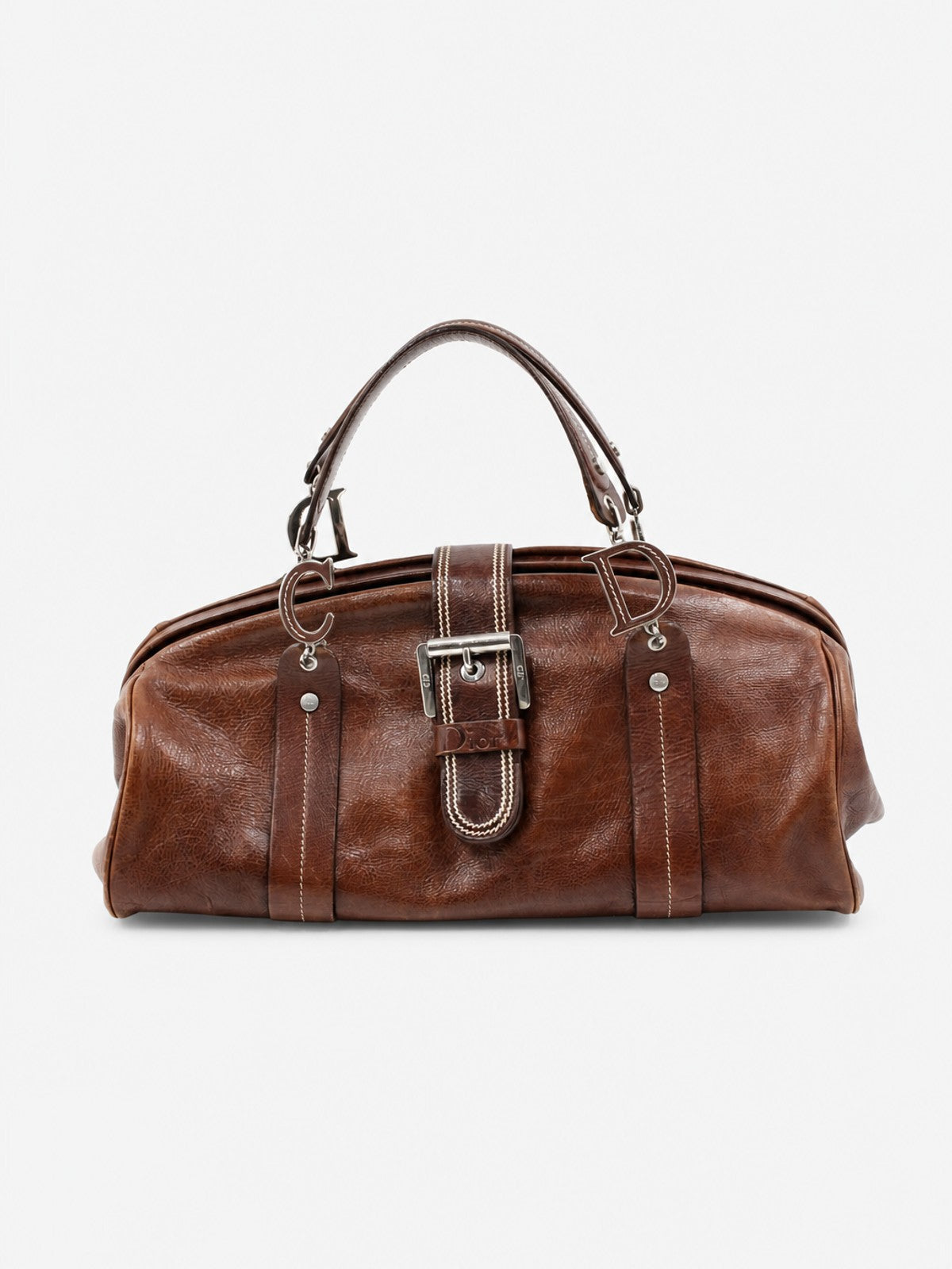 Christian Dior Bowler Brown Leather