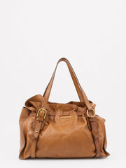 Miu Miu Shoulder Bag Brown Leather