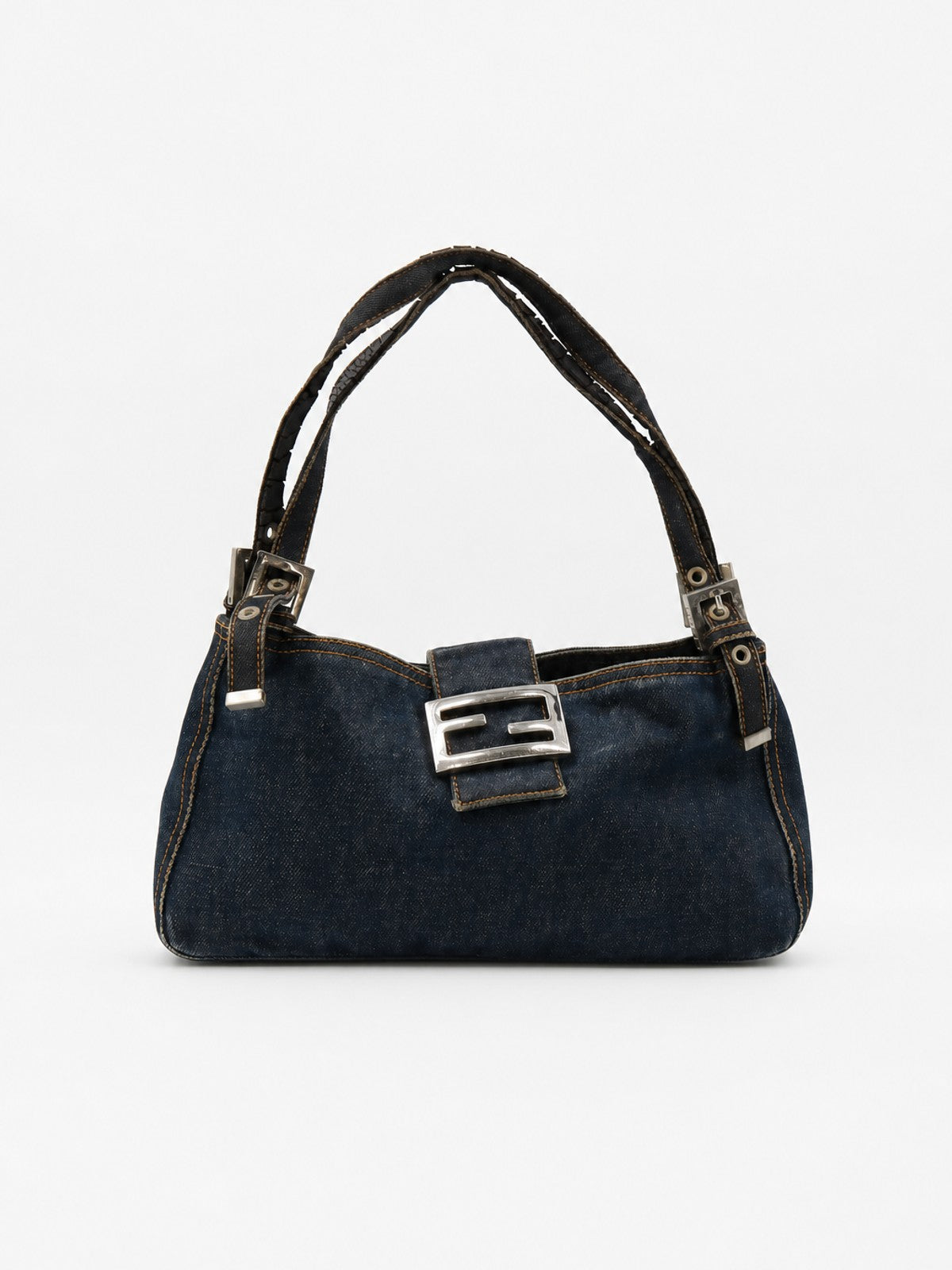 Fendi Shoulder Bag Blue Denim