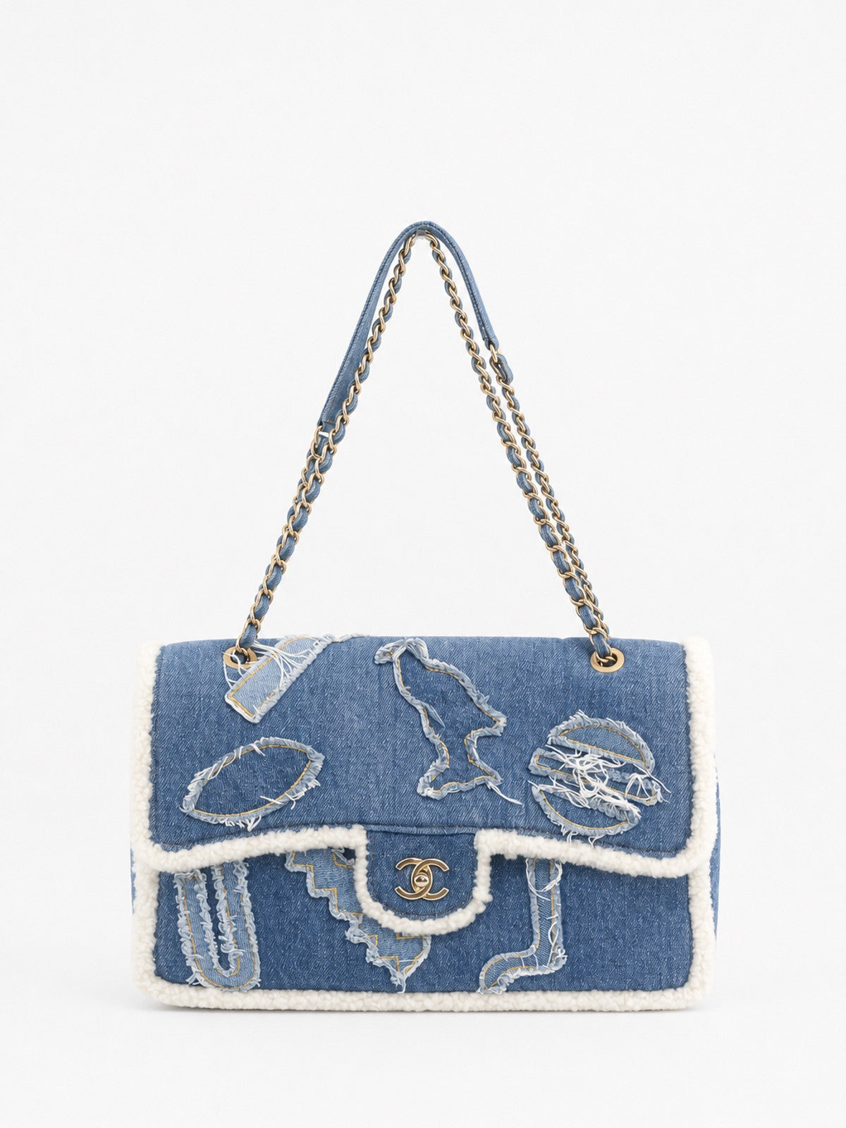 Chanel Shoulder Bag Blue Denim