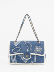 Chanel Shoulder Bag Blue Denim