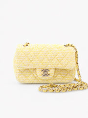 Chanel Mini Rectangular Flap Yellow Tweed