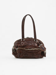 Prada Shoulder Bag Brown Leather