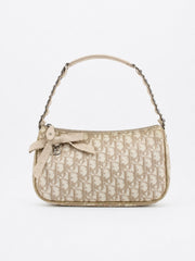 Christian Dior Shoulder Bag Beige Canvas
