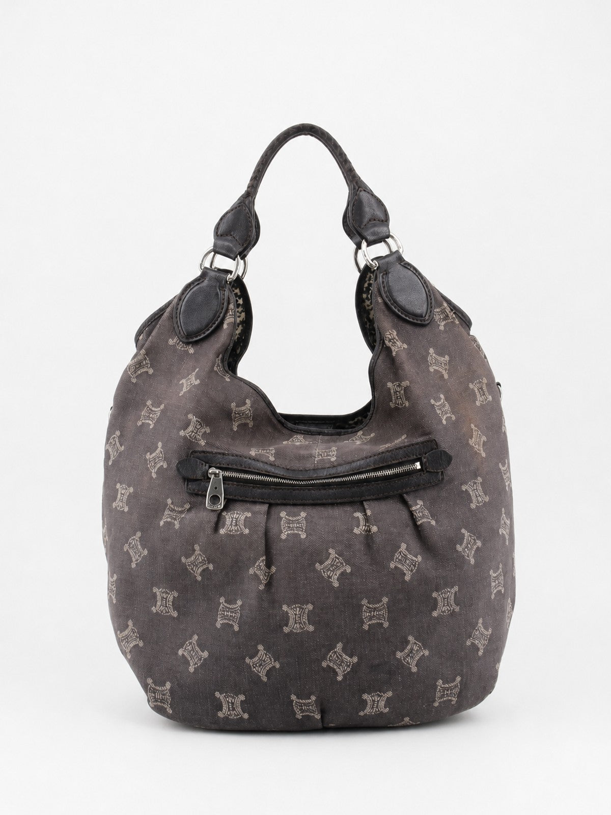 Celine Shoulder Bag Brown Denim