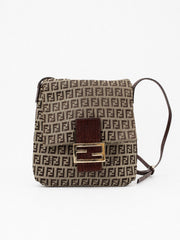 Fendi Crossbody Bag Brown Canvas
