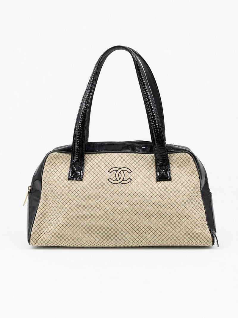 Chanel Shoulder Bag Beige Fabric