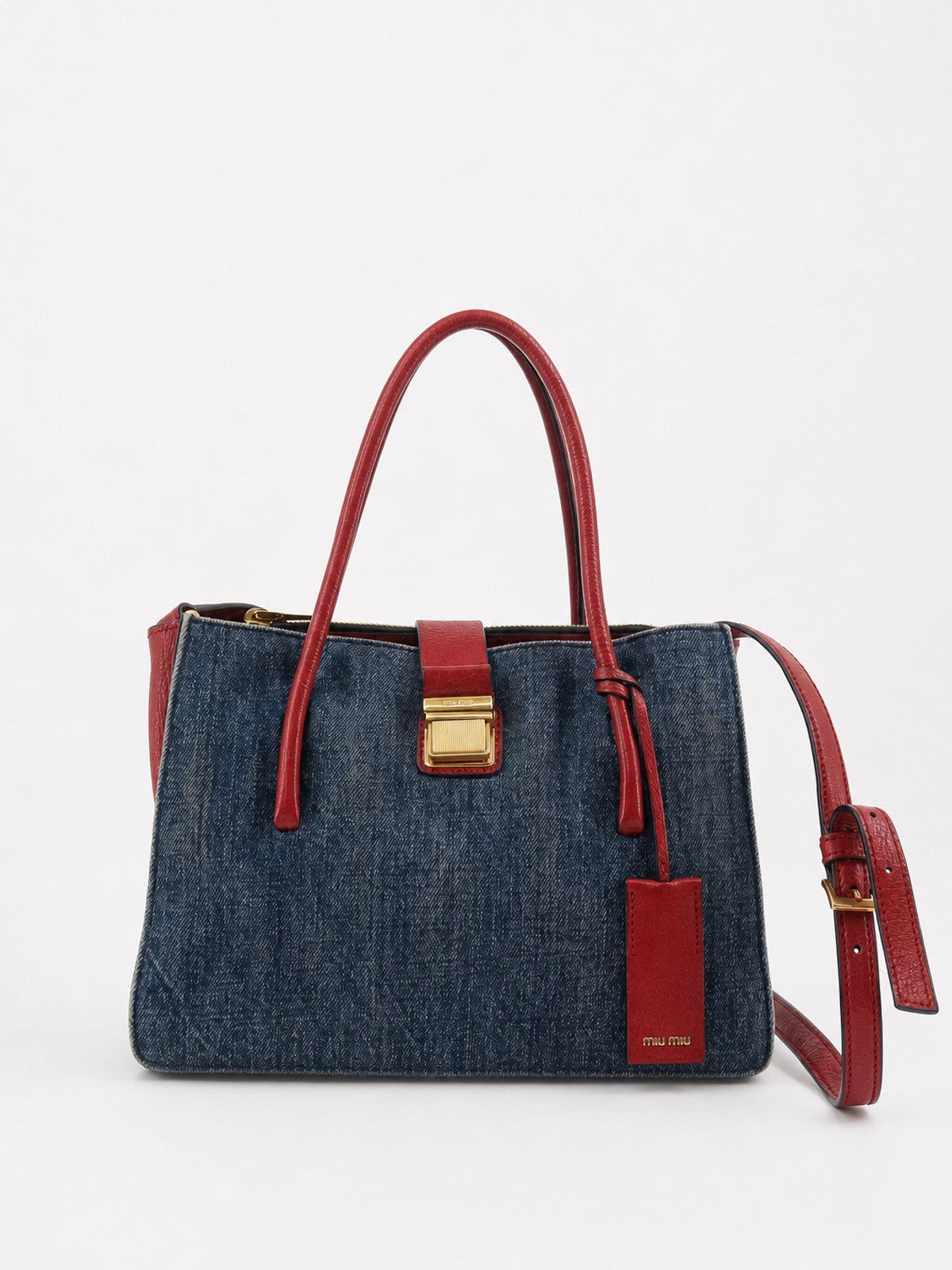 Miu Miu Hand Bag Blue Denim