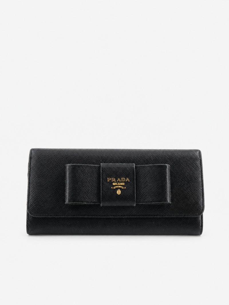 Prada Wallet Black Leather