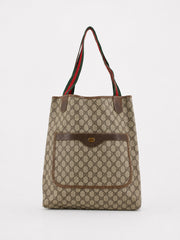 Gucci Tote Bag Brown Canvas