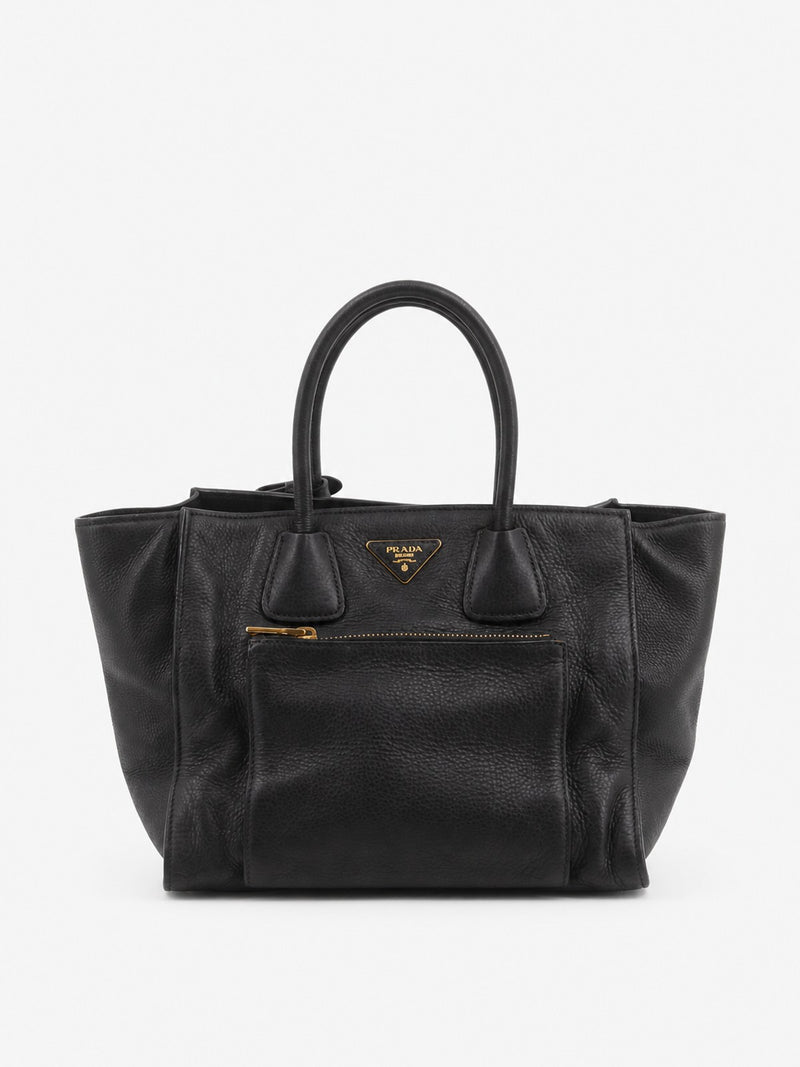 Prada Twin Pocket Black Leather