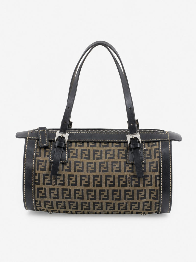 Fendi Hand Bag Blue Canvas