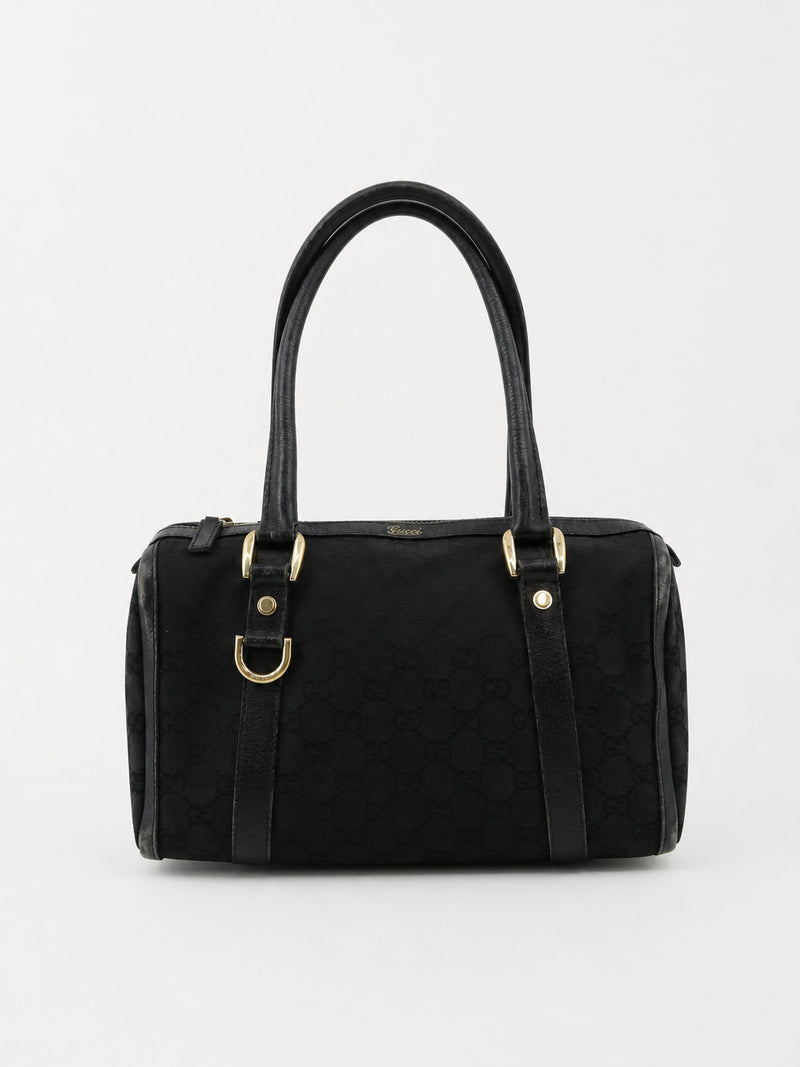 Gucci Abbey D-Ring Boston Black Canvas