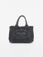 Prada Small Canapa Grey Denim