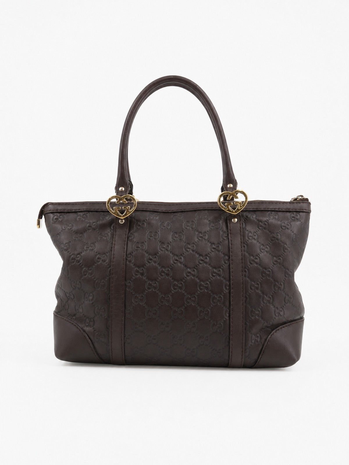 Gucci Hand Bag Brown Leather